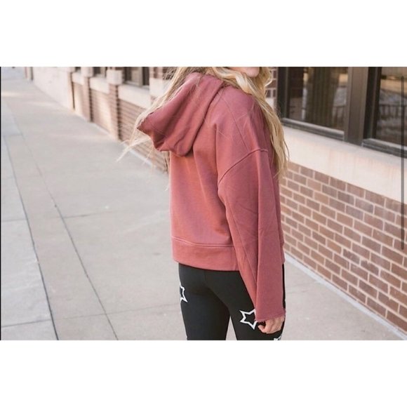 Alo Yoga Low Key Hoodie Women’s Large Sweatshirt in Rose Wood - Picture 3 of 9